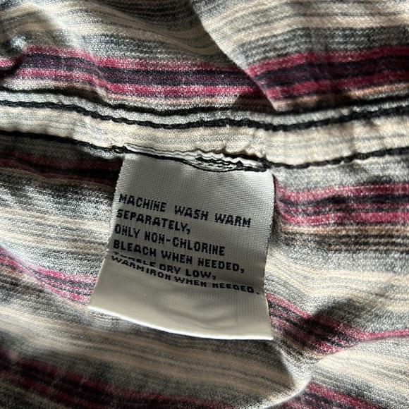 Striped Burgundy Corduroy Button Down Shirt - Picture 7 of 7